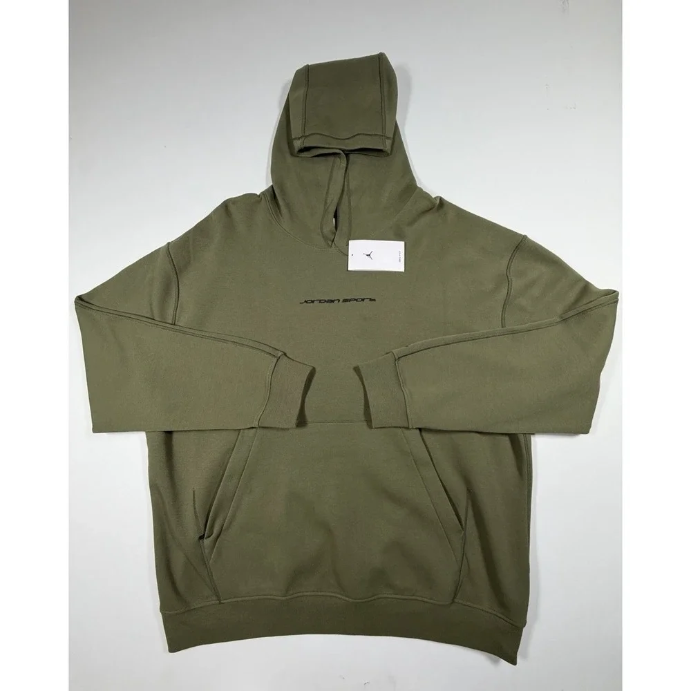 Nike Air Jordan Sport Fleece Dri-FIT Hoodie Pullover Olive Men's XL HF0280-222